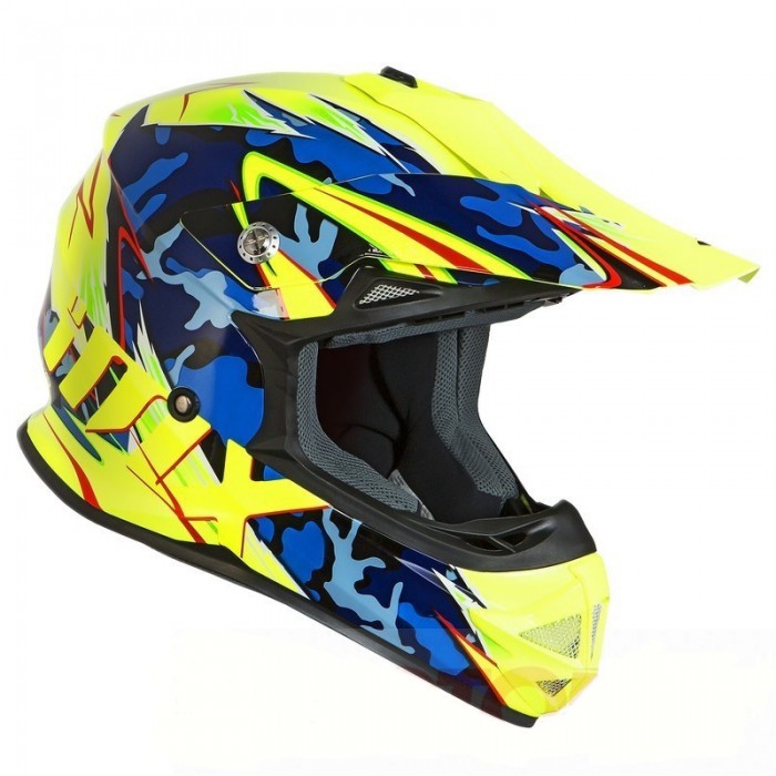 IMX Racing FMX-01 Motorcycle Helmet Camo/Flu/Yellow